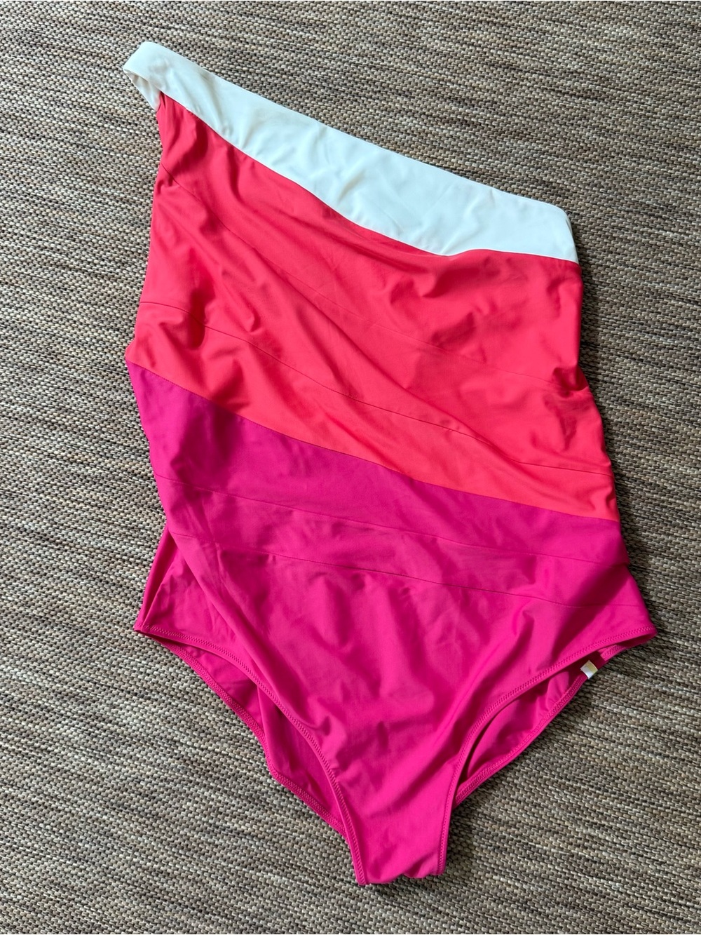 Summersalt The Sidestroke One Shoulder Swimsuit Pink Burgundy Cream Womens 22.
